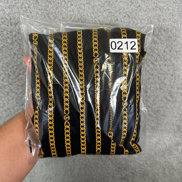 Michael Kors Women Half Zip Tunic Blouse Black/Yellow Chain Print Size S - Picture 13 of 13